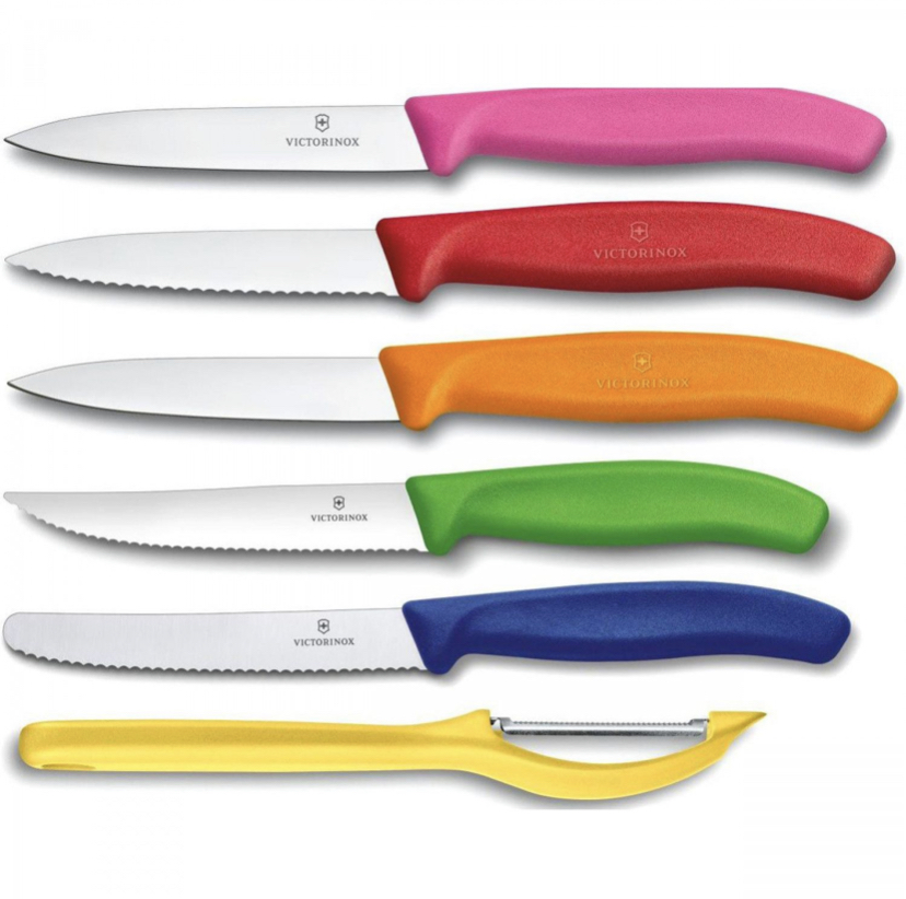 картинка Кухонный набор из 6 ножей с подставкой 